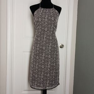 Max Studio Snake Print Strappy Black  Backless Slip Dress Medium